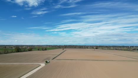 Drone-lands-on-freshly-cultivated-corn-fields
