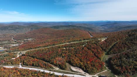 Aerial-Panorama-Of-Fall-Foliage-Forest-At-Killington-Mountains-Near-Vermont-Resorts-In-United-States