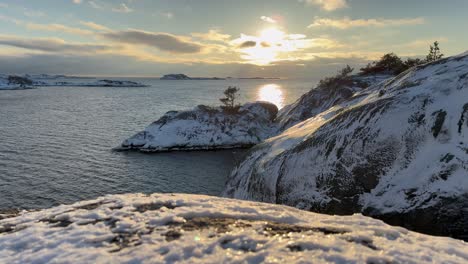 Calm-winter-coast-in-Norway,-captured-in-smooth-slow-motion-and-4K-clarity