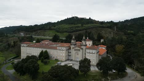 Drone-pullback-away-from-sacred-seminary-of-catholic-teaching-in-Ourense