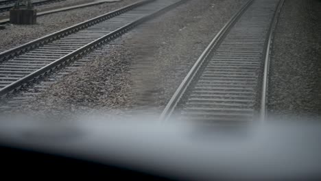 First-person-view-of-train-tracks-from-moving-train