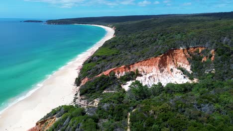 Drone-aerial-Pinnacles-National-Park-rock-formation-sandy-white-crystal-clear-beach-coastline-bushland-Eden-Pambula-NSW-South-Coast-Australia