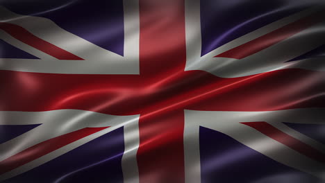 Nationalflagge-Des-Vereinigten-Königreichs,-Vorderansicht,-Mit-Filmischem-Erscheinungsbild