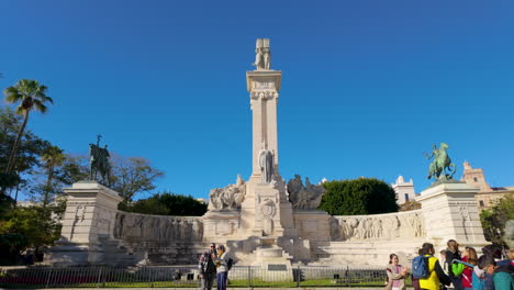 Monumental-column-and-statues-in-a-historical-plaza