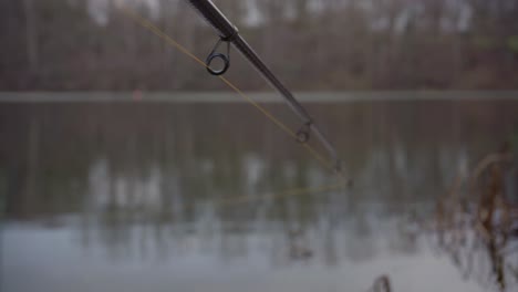 POV-Fishing-Adventure:-Reeling-in-Carbon-Rod-at-Lakeside