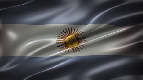 Nationalflagge-Der-Republik-Argentinien,-Vollformat-Vorderansicht,-Im-Wind-Flatternd,-Realistisch-Mit-Filmischem-Erscheinungsbild-Und-Eleganter,-Seidiger-Textur