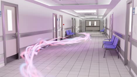 -Moderner-Klinik-Krankenhaus-Walking-Raum-Mit-Energiefluss,-Der-Sich-Um-3D-Rendering-Animation-Bewegt