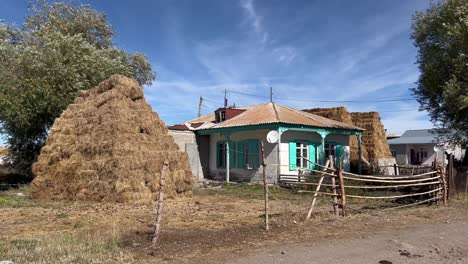 Toma-Estática-De-4k-Captura-El-Campo-Y-La-Vida-Rural-De-Georgia,-En-La-Región-De-Samtskhe-javakheti,-Cerca-Del-Lago-Paravani