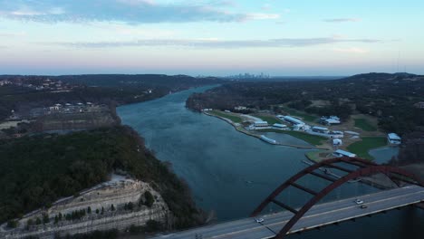 Aerial-Video-of-the-360-bridge-in-Austin,-Texas