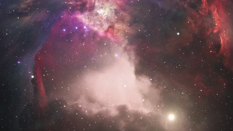 Estrellas-Y-Nubes-Nebulosas-Flotando-En-El-Espacio-4k