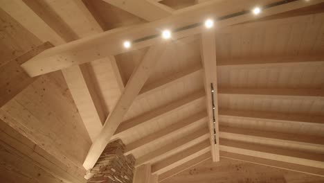 Architectural-modern-woodwork-timber-framed-wooden-clad-ceiling-LOW-ANGLE