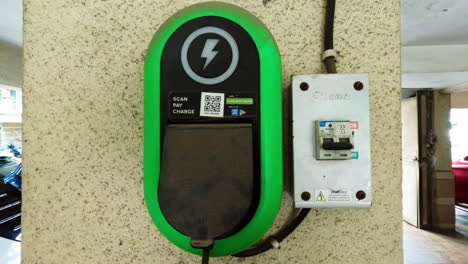 Closeup-of-sleek-e-scooter-charging-point-for-efficient-and-convenient-power-up