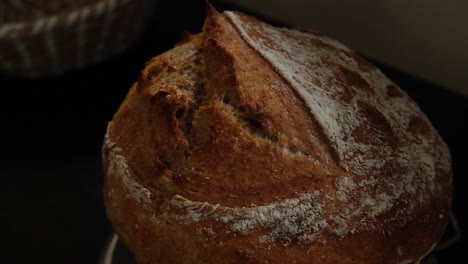 Freshly-baked-close-up-on-homemade-sourdough-bread