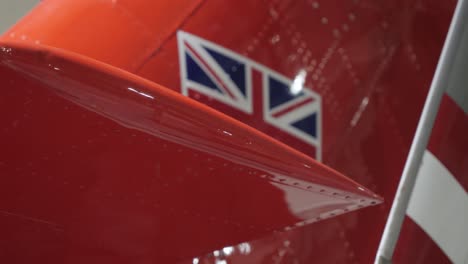 British-flag-on-red-airplane-wing
