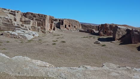 Dara-Ancient-City-At-Daytime-In-Mesopotamia,-Mardin,-Turkey---Drone-Shot