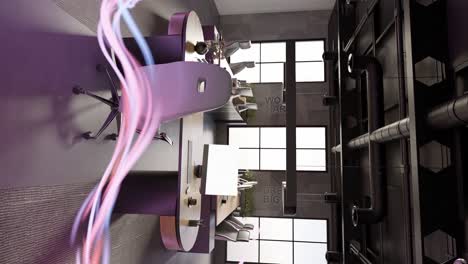 Vertikale-3D-Rendering-Animation-Des-Energieflusses-In-Einem-Modernen-Büro-Loft-Für-Ein-Arbeitstreffen