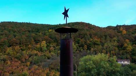 Old-industrial-chimney-with-five-point-star
