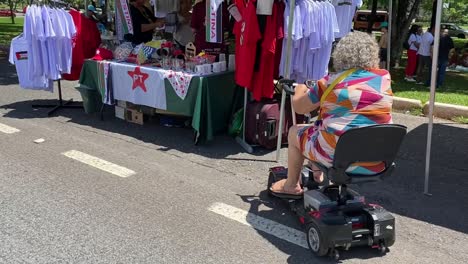 City-park-and-woman-drives-wheelchair-ensuring-accessibility-to-daily-life