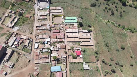 Homesteads-at-Loitokitok-suburb-area,-Kenya,-aerial-view