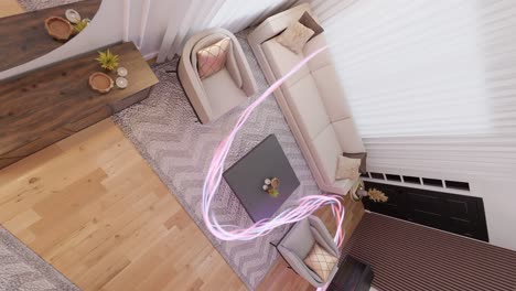 Energie-Fließt-In-Einem-Modernen-3D-Wohnzimmer-Einer-Wohnung