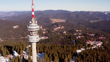 Aerial-view-of-telecommunications-tower-at-Snezhanka-peak-near-Pamporovo