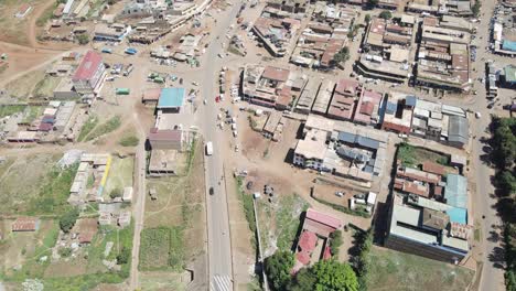 Aerial-top-down-of-developing-African-town-Loitokitok,-Kenya