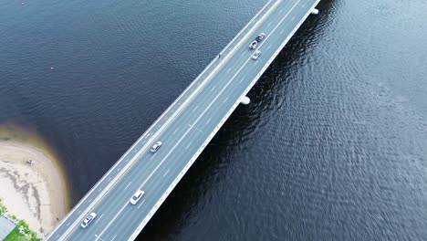 Drone-aerial-shot-of-Batemans-Bay-bridge-cars-over-road-traffic-highway-travel-transport-infrastructure-South-Coast-tourism-Australia