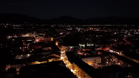 Ciudad-Malo-Por-La-Noche-En-La-Provincia-De-Vicenza,-Italia.