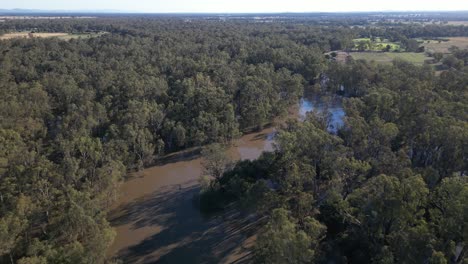 High-drone-shot-of-flooded-Goulburn-river