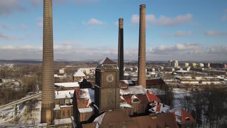 Central-Térmica-Szombierki,-Industrial,-Paisaje-Invernal-De-Bytom,-Polonia.