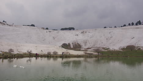 Pan-of-a-pond-and-a-glacier-in-Pamukkale-near-Hierapolis