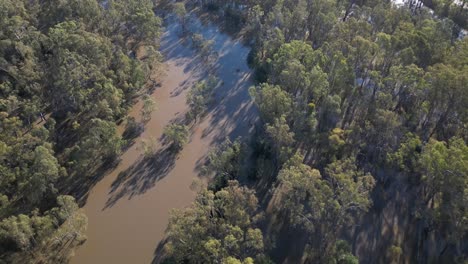 Überfluteter-Fluss-Goulburn-In-Der-Nähe-Von-Seymour-In-Victoria,-Luftaufnahme