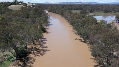 Drone-shot-of-muddy-Goulburn-river-in-Victoria-Australia