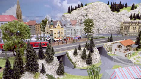 A-part-of-the-model-train-layout-at-the-25th-exhibition-of-model-trains-in-motion-in-Kaltern,-South-Tyrol,-Italy