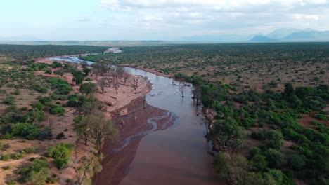 Ewaso-Ng'iro-River-Within-The-Samburu-National-Reserve-In-Kenya,-Africa