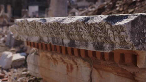 Close-up-of-architectural-stone-in-Ephesus