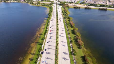 An-incredible-drone-shot-of-downtown-West-Palm-Beach-flying-down-Okeechobee-Blvd