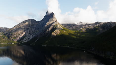Gigantic-Granite-Mountain-Of-Stetinden-In-Narvik,-Nordland-County,-Norway