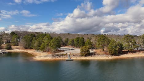 Drone-view-of-public-boat-launch-at-Lake-Lanier-park-in-Cumming-Georgia