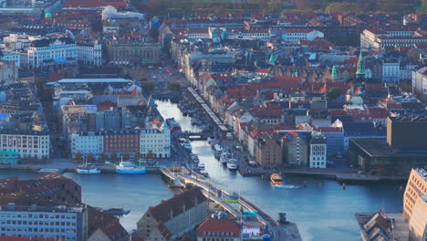 Enge-Luftaufnahme-In-Richtung-Nyhavn-Und-Inderhavnsbroen