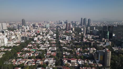 Polanco-drone-view,-Mexico-City's-most-luxurious-neighborhood