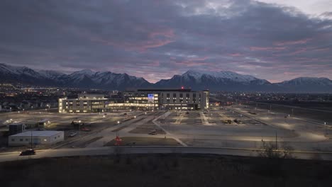 Primary-Children's-Hospital-at-dawn---aerial-parallax
