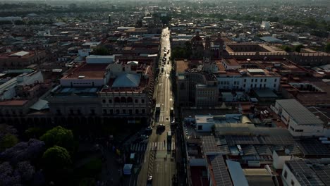 -DRONE-SHOT:-DOWNTOWN-MORELIA-STREETS-AT-SUNSET