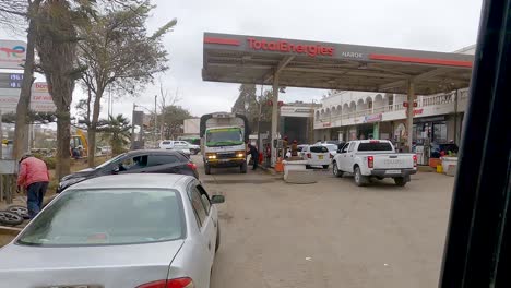 Driving-To-Gas-Station-For-Refueling-In-Narok,-Near-Nairobi,-Kenya