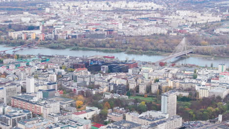 Tight-aerial-shot-of-the-Vistula-river-Warsaw