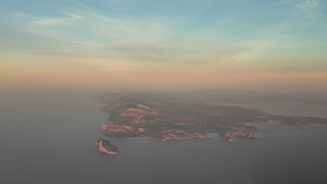 Aerial-view-of-Mallorca-Island,-spain,-at-sunset,-as-seen-by-the-pilots-of-a-jet-flying-at-3000m-high