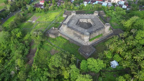 Revealing-drone-view-of-Banda-Island-Fort-and-Volcano