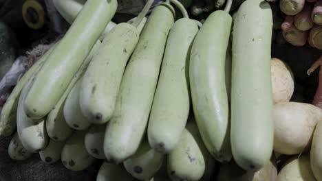 Raw-Green-Organic-bottle-gourd-fresh-vegetables-at-retail-store-for-sale-at-evening