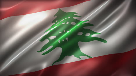 Flagge-Der-Libanesischen-Republik,-Die-Im-Wind-Flattert,-Mit-Filmischem-Look-Und-Feeling