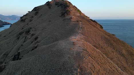 Drone-video-along-the-ridge-of-a-dry-and-barren-island